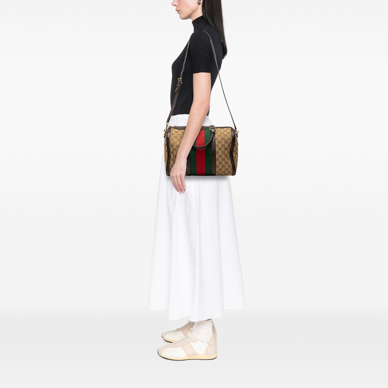 Medium GG Canvas Web Joy Boston Bag - Image 8