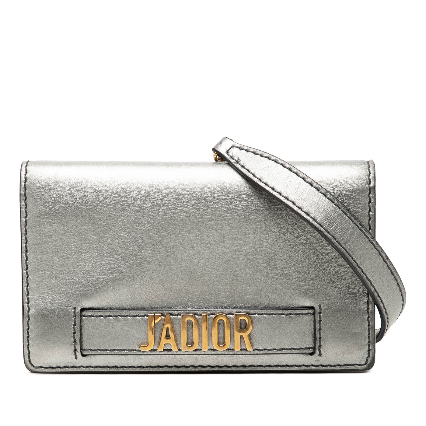 Metallic Calfskin JAdior Clutch with Chain - Image 1
