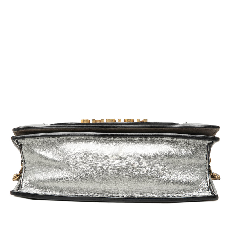 Metallic Calfskin JAdior Clutch with Chain - Image 3