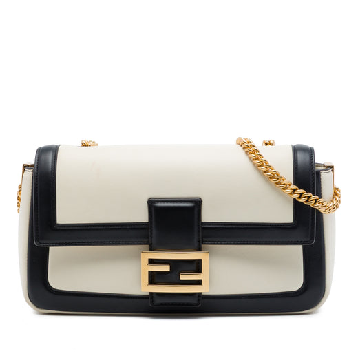 Bicolor Leather Chain Midi Baguette - Image 1