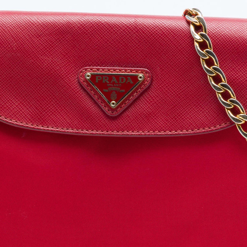 Saffiano Trimmed Tessuto Chain Crossbody - Image 6
