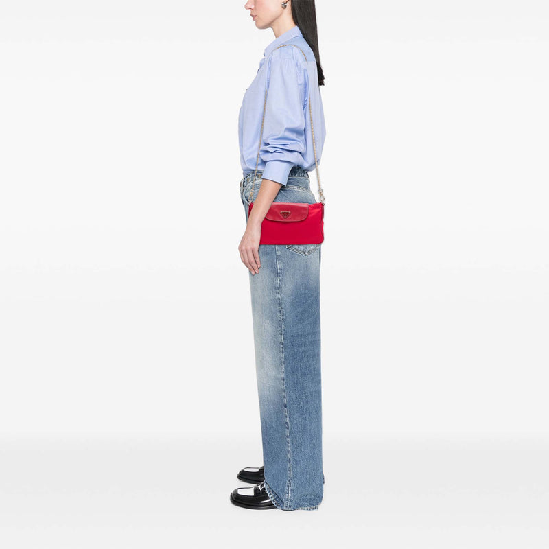 Saffiano Trimmed Tessuto Chain Crossbody - Image 7