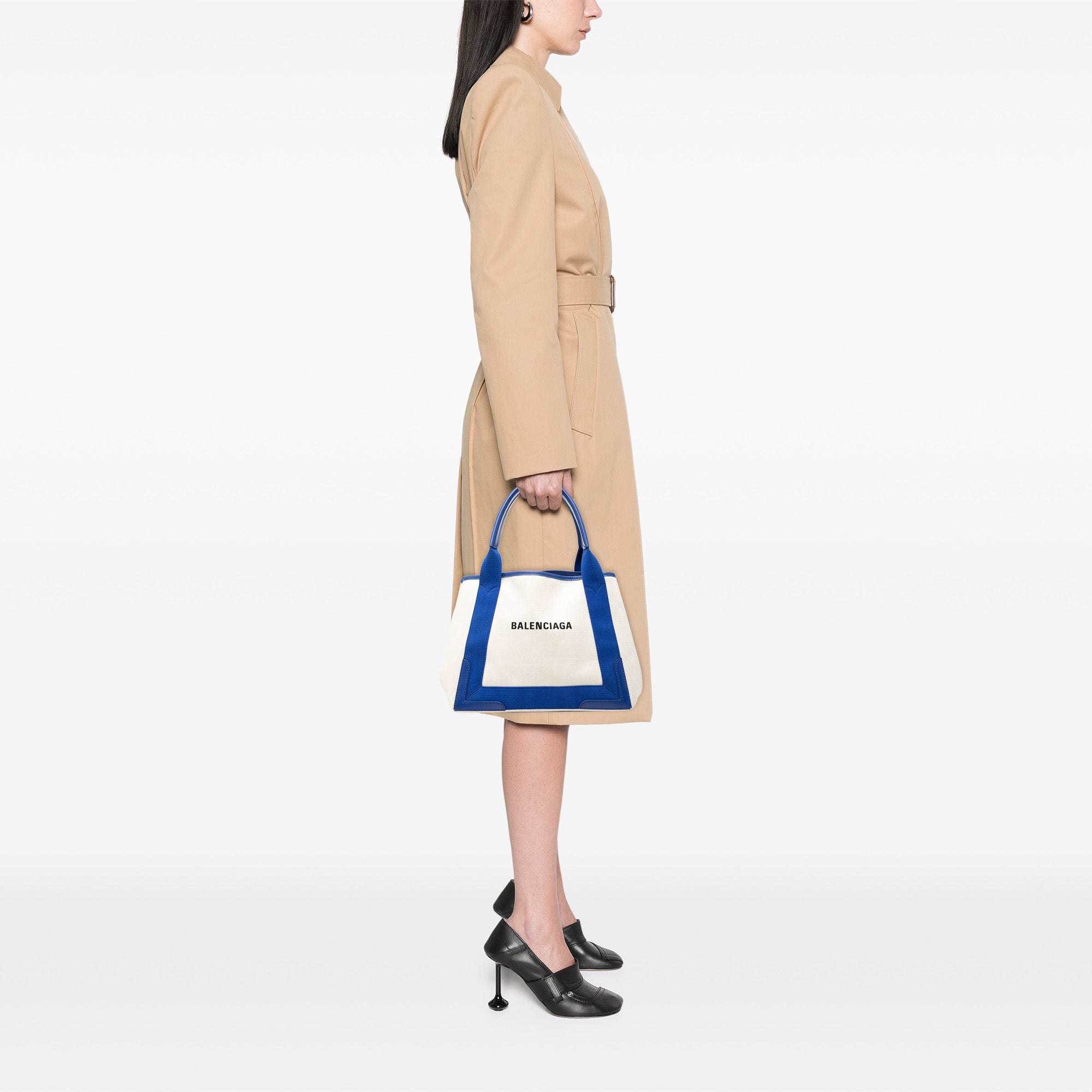 Canvas Navy Cabas S Tote - Image 7