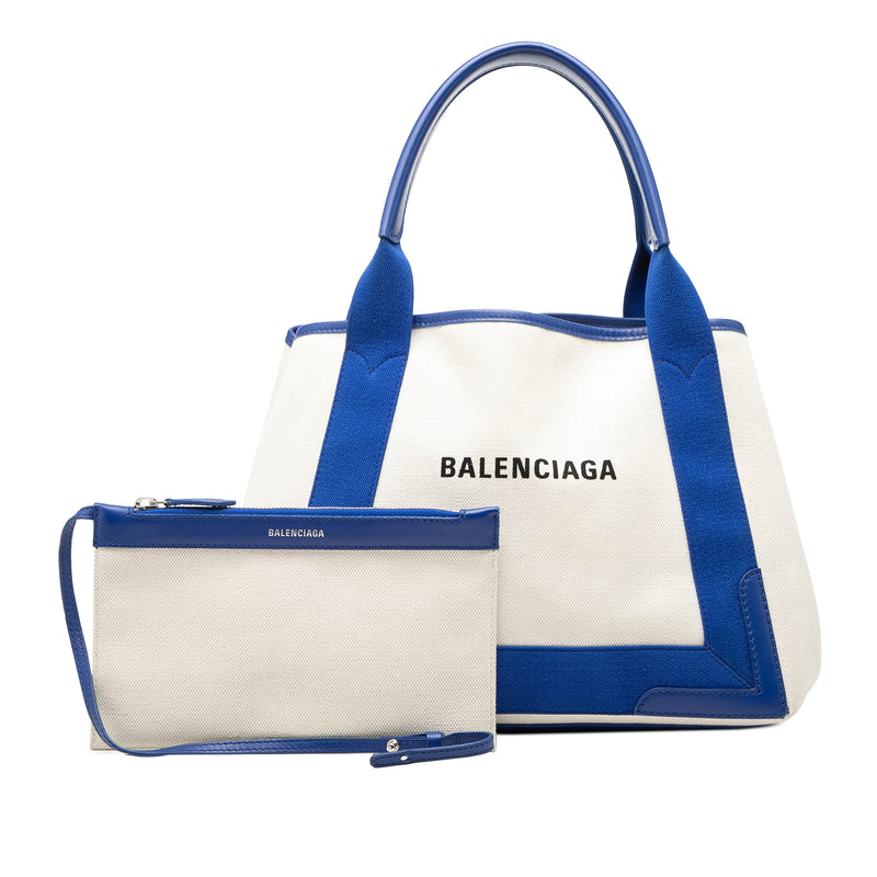 Canvas Navy Cabas S Tote - Image 8
