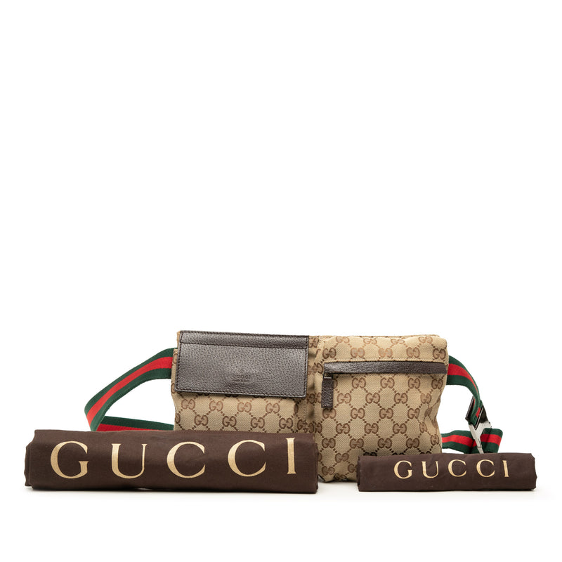 GG Canvas Web Double Pocket Belt Bag - Image 8