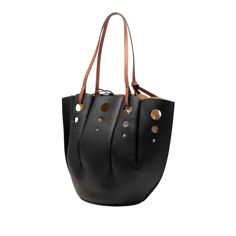 Paulas Ibiza Perforated Leather Shell Basket Tote - Image 2