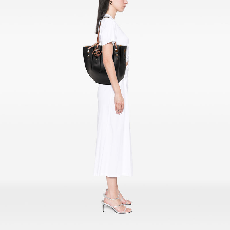 Paulas Ibiza Perforated Leather Shell Basket Tote - Image 7