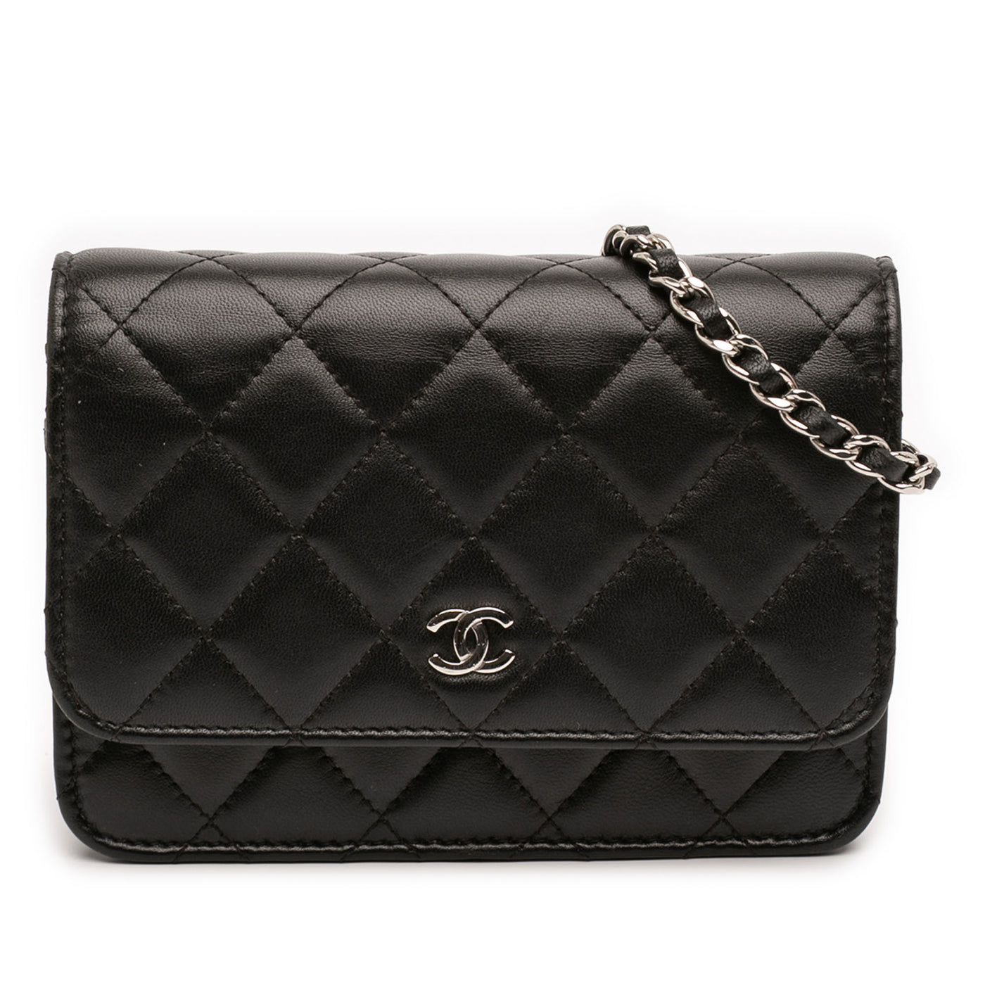 Mini CC Lambskin Wallet on Chain - Image 1