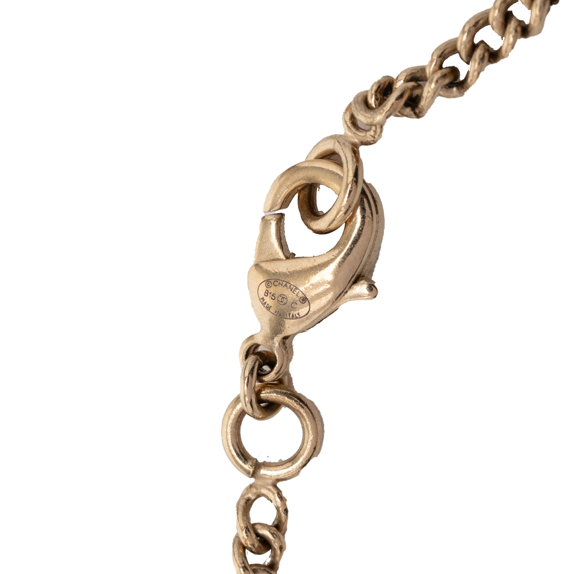 CC Gold Plated Strass Moon Pendant Necklace - Image 3