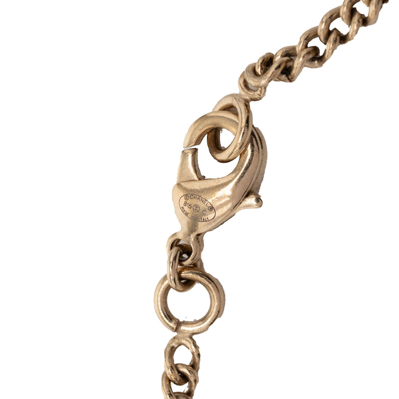 CC Gold Plated Strass Moon Pendant Necklace - Image 3