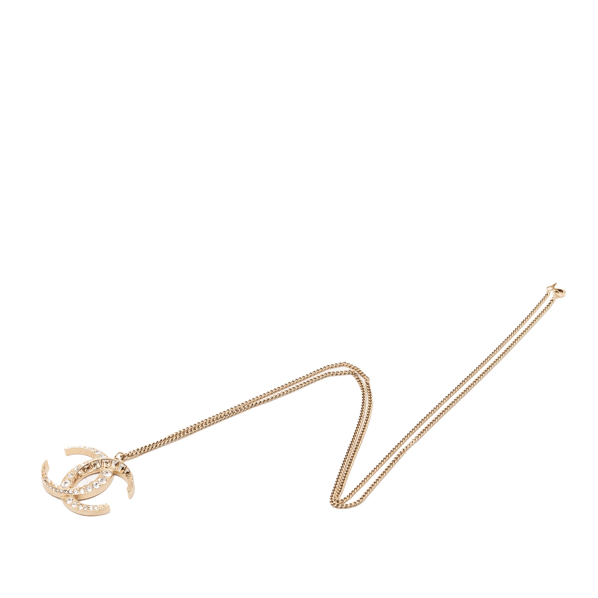 CC Gold Plated Strass Moon Pendant Necklace - Image 5
