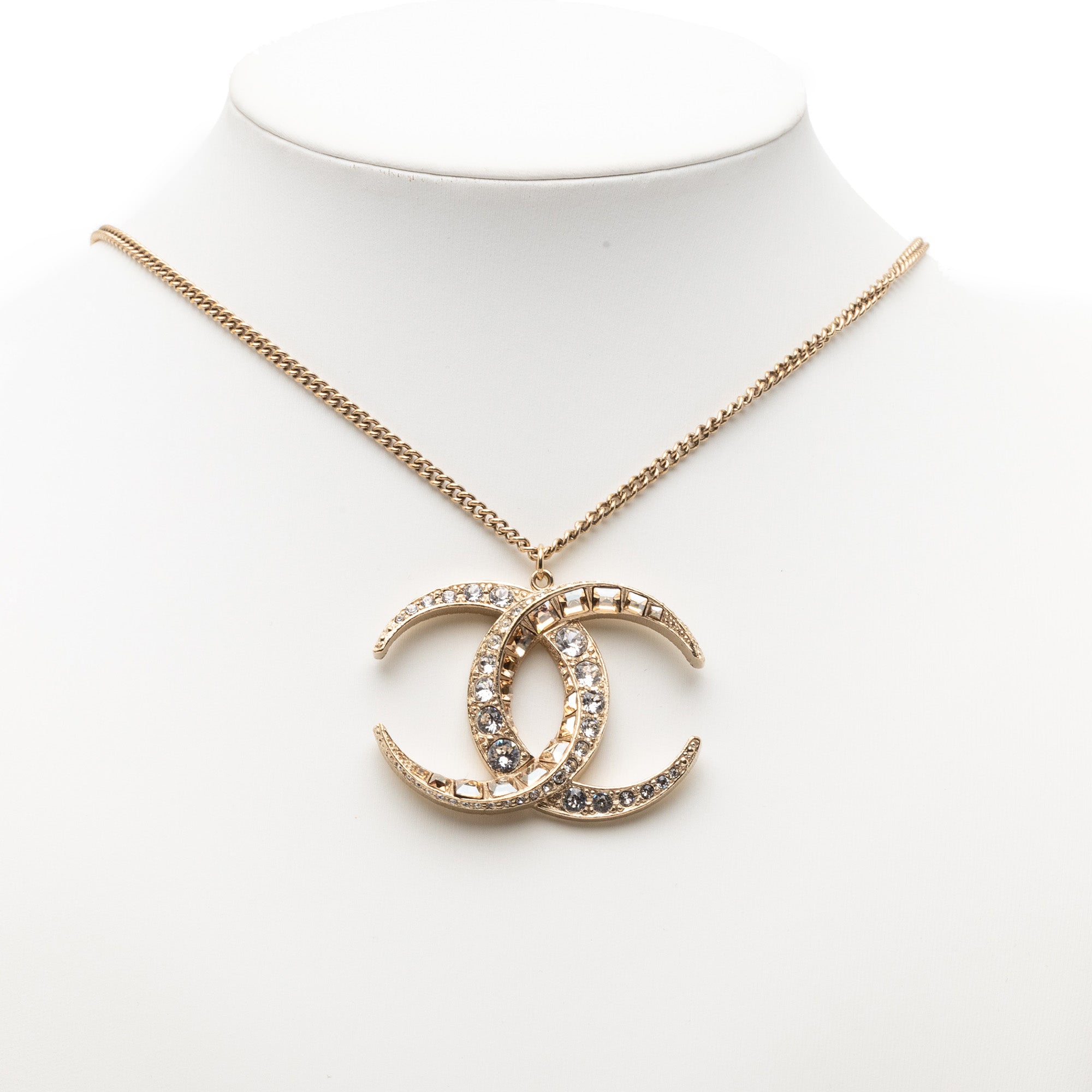 CC Gold Plated Strass Moon Pendant Necklace - Image 6
