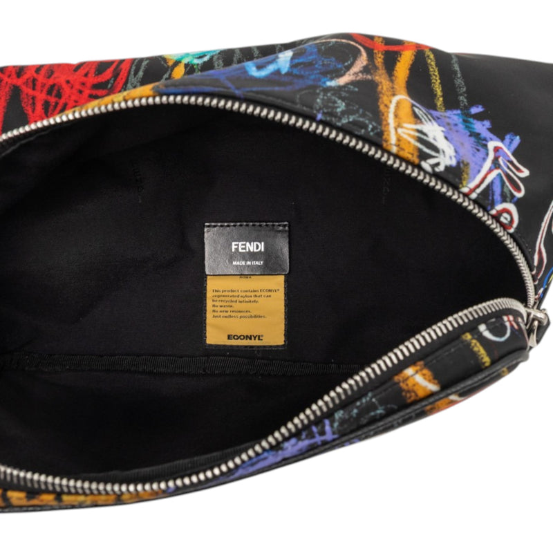Noel Fielding Leather and Nylon Graffiti Belt Bag - Image 4