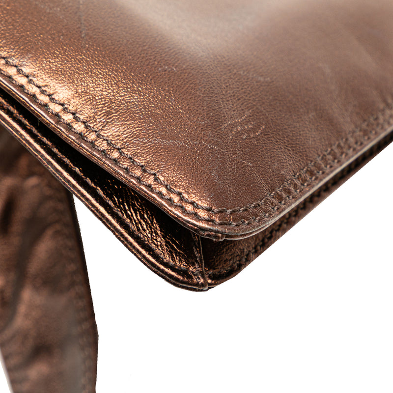Metallic Lambskin Flap Crossbody - Image 11