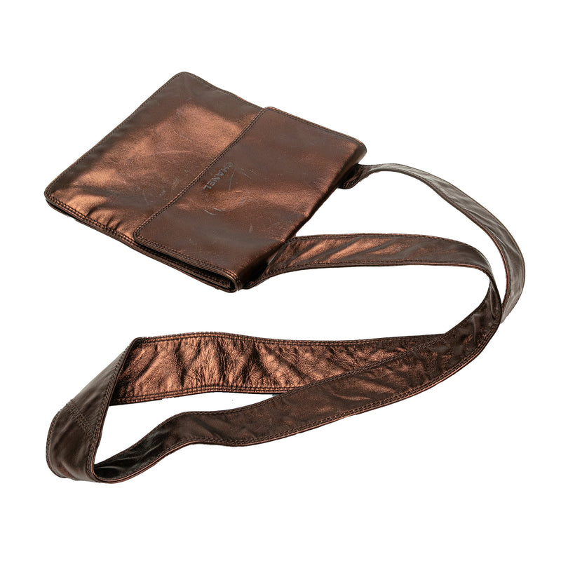 Metallic Lambskin Flap Crossbody - Image 13