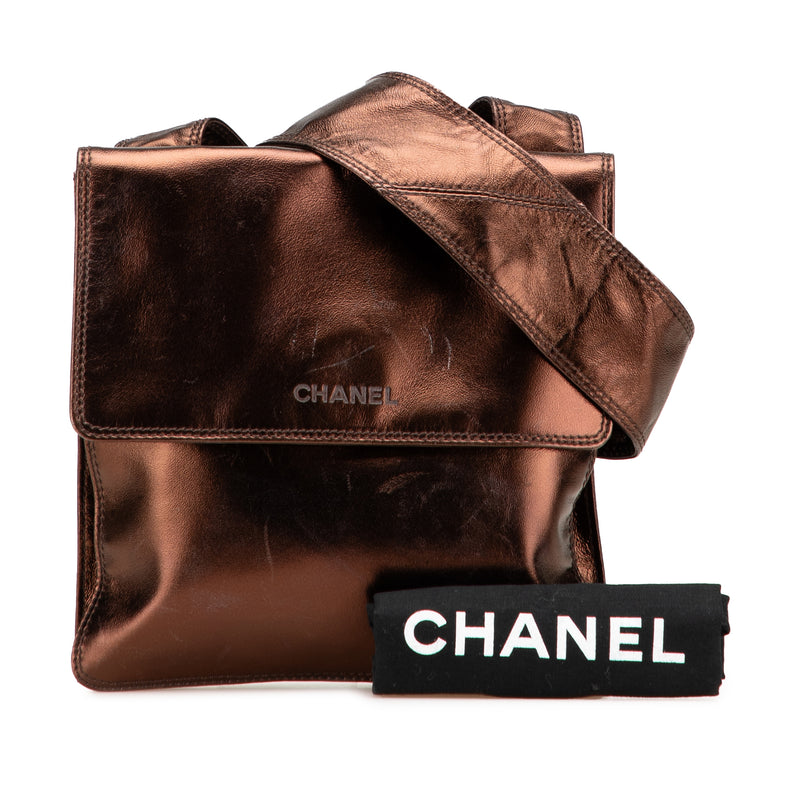 Metallic Lambskin Flap Crossbody - Image 15