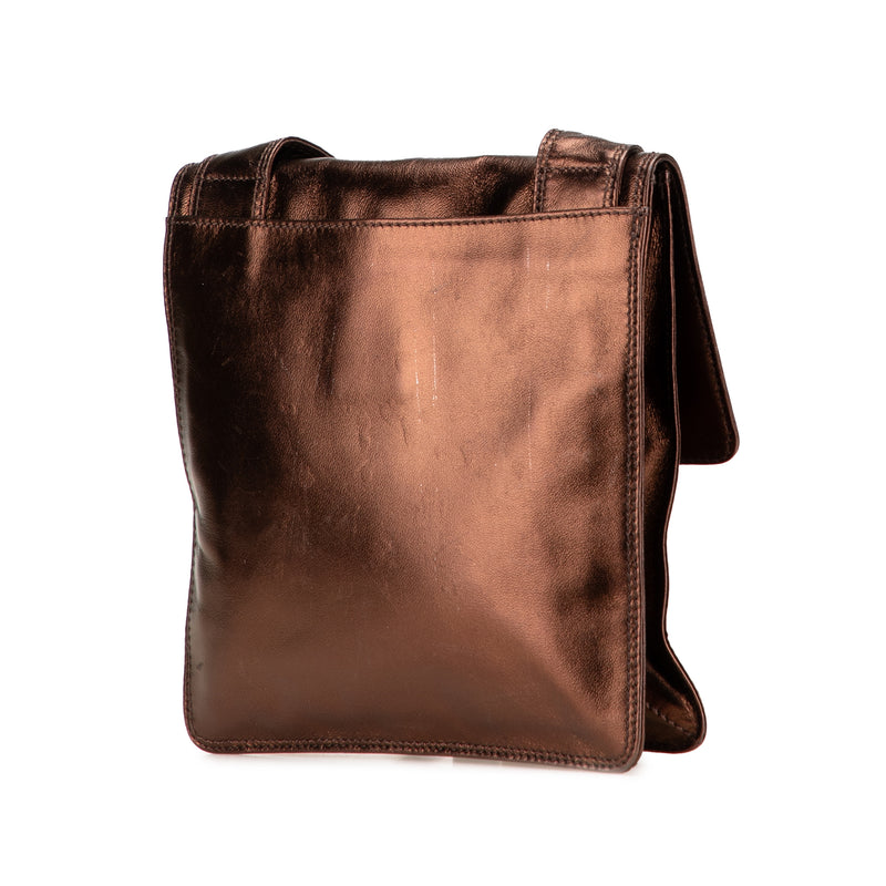 Metallic Lambskin Flap Crossbody - Image 2