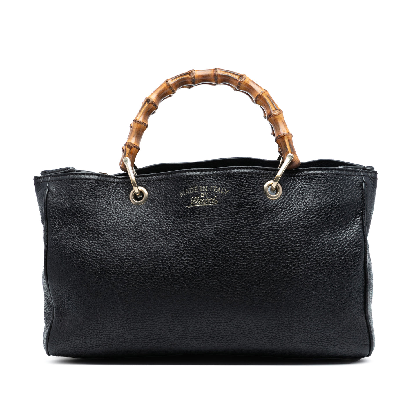 Medium Calfskin Bamboo Shopper Satchel - Image 1