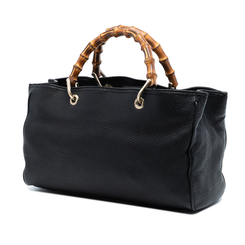 Medium Calfskin Bamboo Shopper Satchel - Image 2