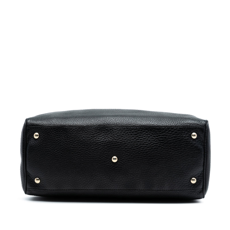 Medium Calfskin Bamboo Shopper Satchel - Image 3