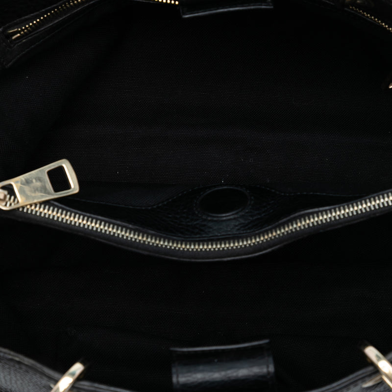 Medium Calfskin Bamboo Shopper Satchel - Image 4