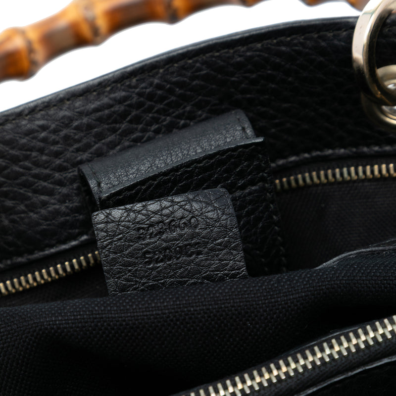 Medium Calfskin Bamboo Shopper Satchel - Image 6