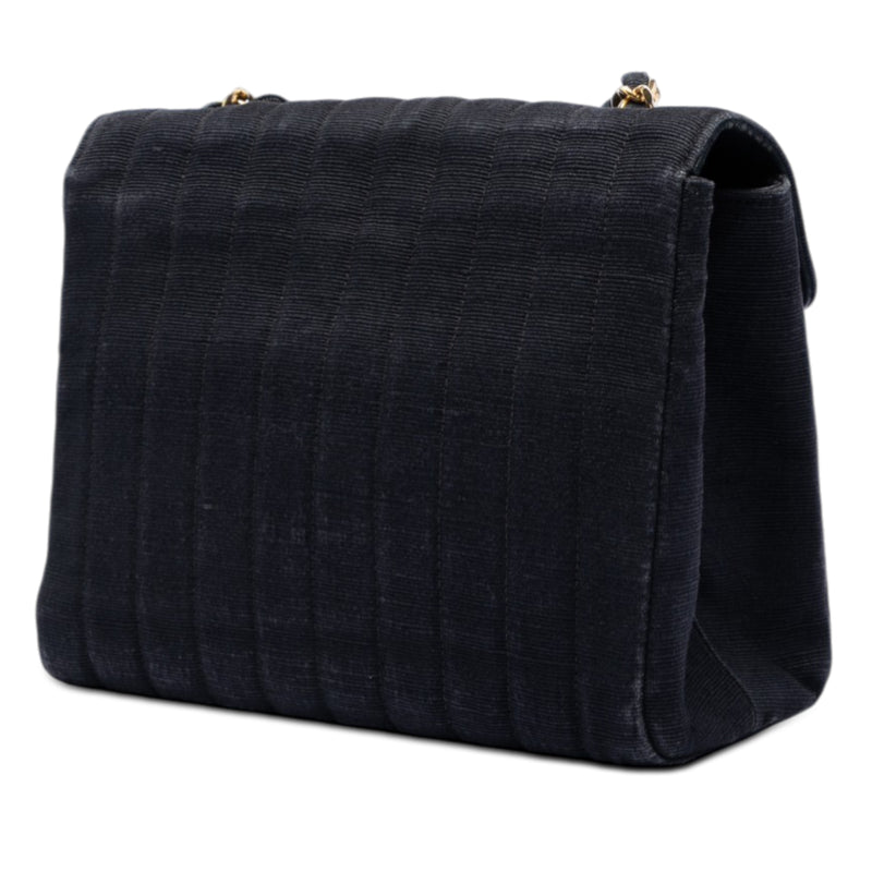 CC Vertical Quilted Nylon Grosgrain Single Flap - Image 2