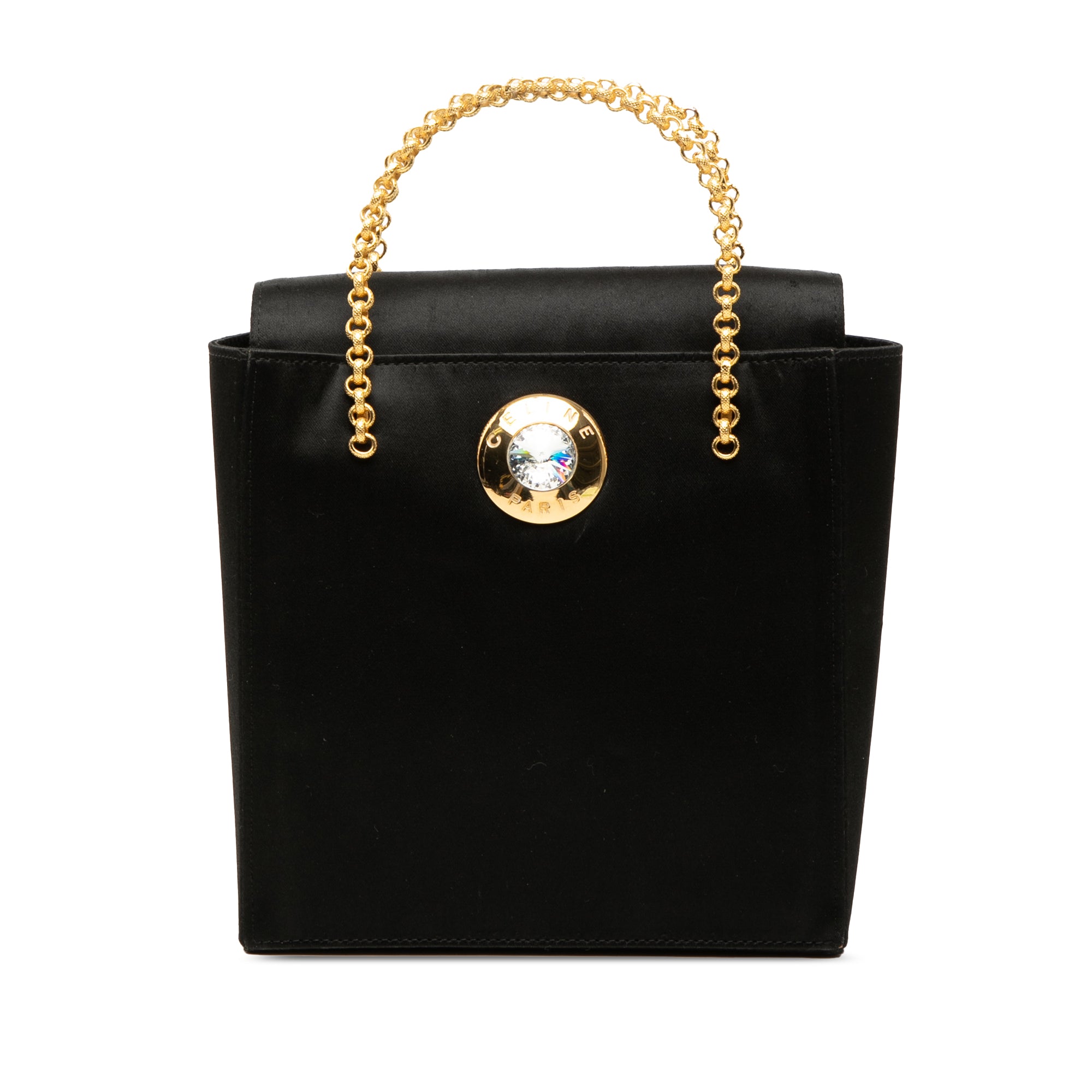 Satin Starball Chain Top Handle Bag - Image 1