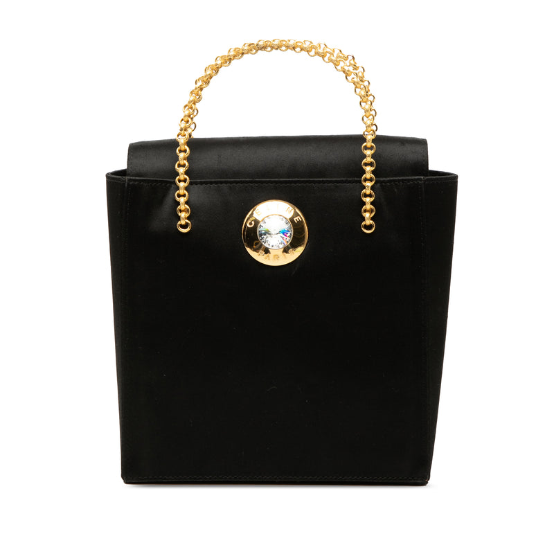 Satin Starball Chain Top Handle Bag