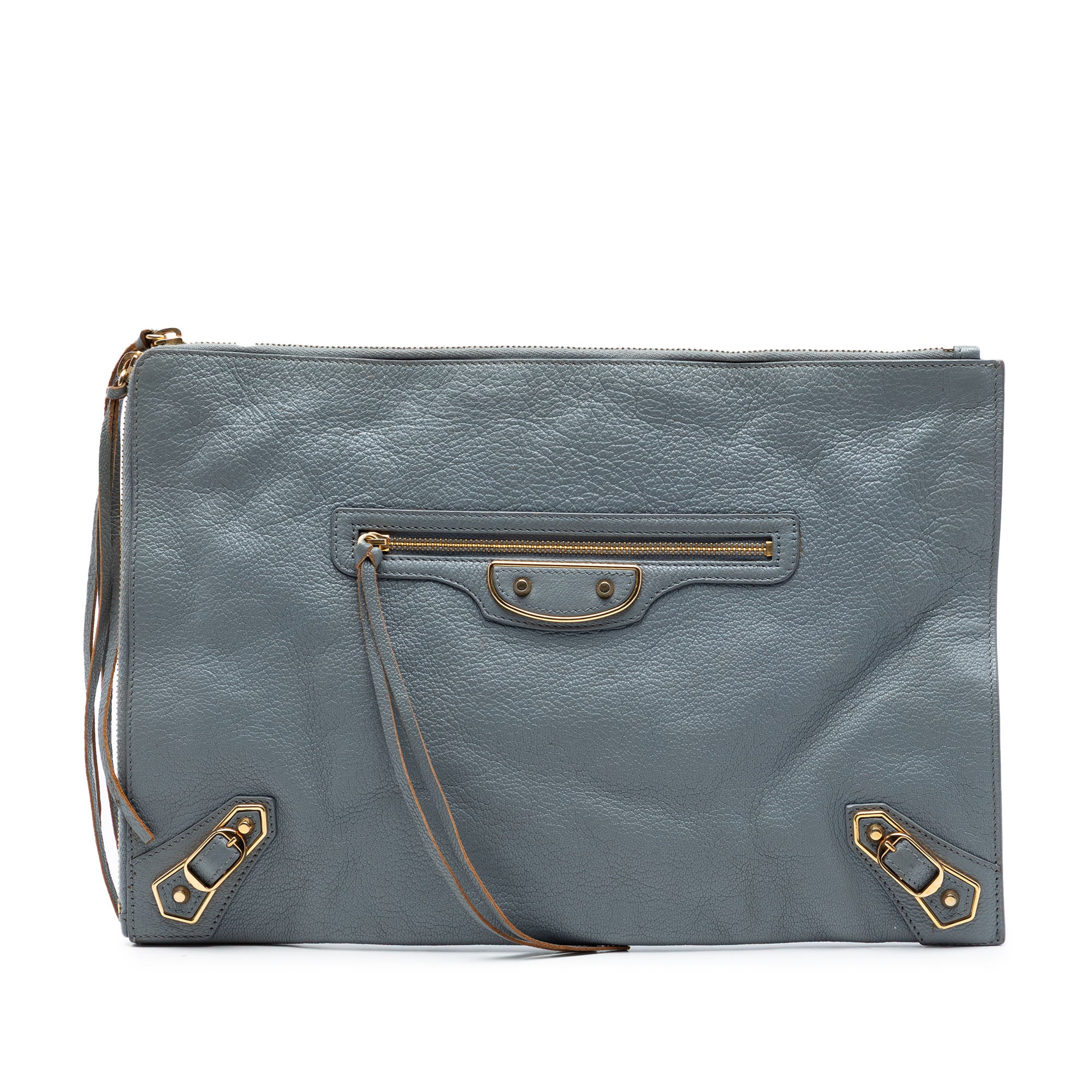 Goatskin Motocross Classic Metallic Edge Clutch - Image 1