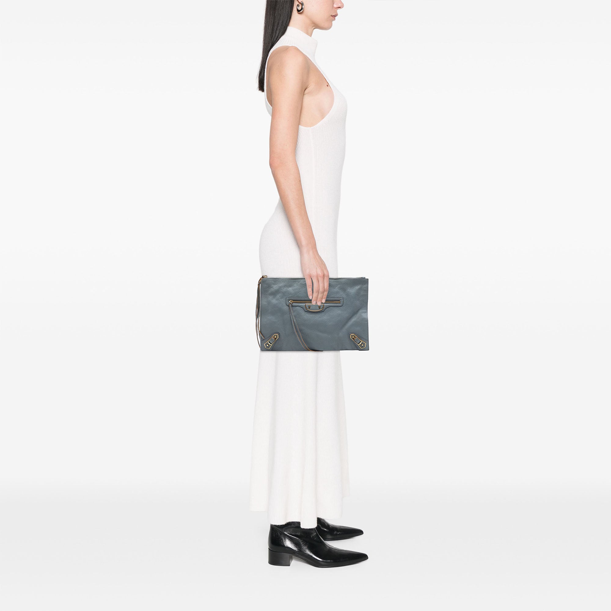 Goatskin Motocross Classic Metallic Edge Clutch - Image 6