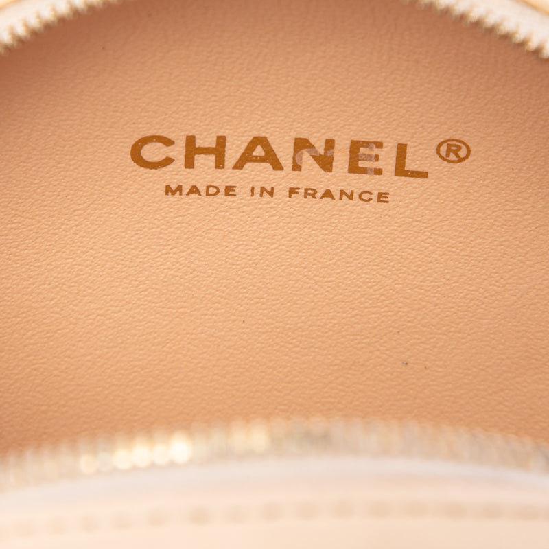Stitched Calfskin Logo Strass and Pearl Chain Round Crossbody - Image 5