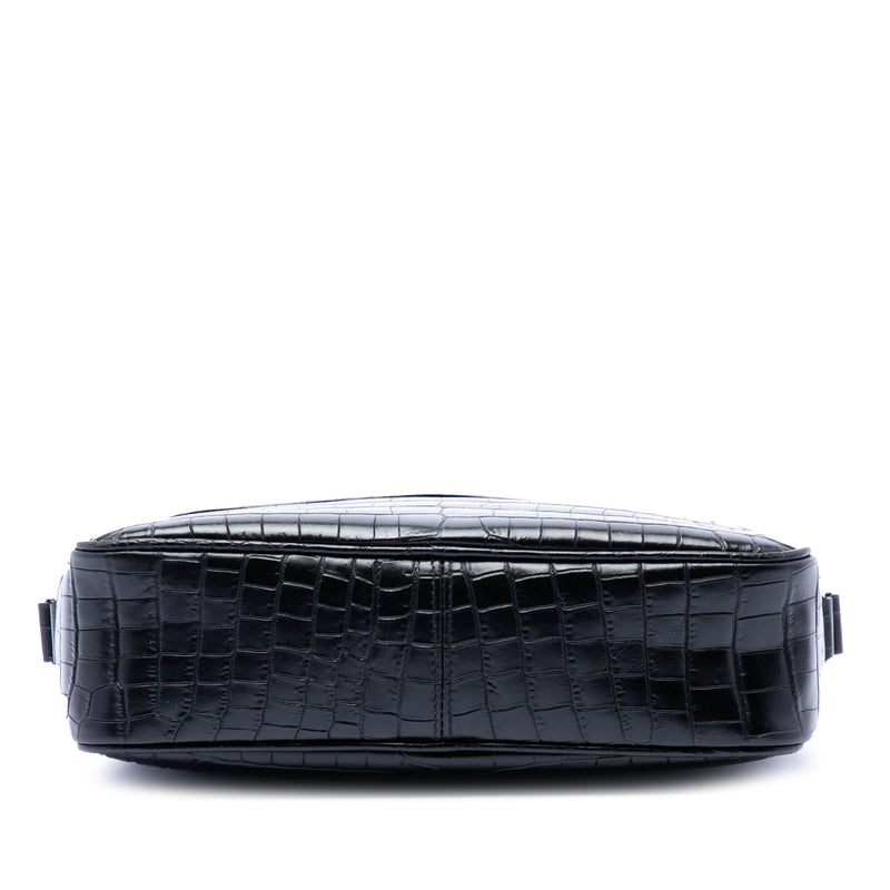 Crocodile Embossed Leather Camp Camera Bag - Image 3