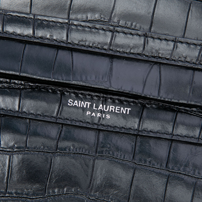 Crocodile Embossed Leather Camp Camera Bag - Image 5