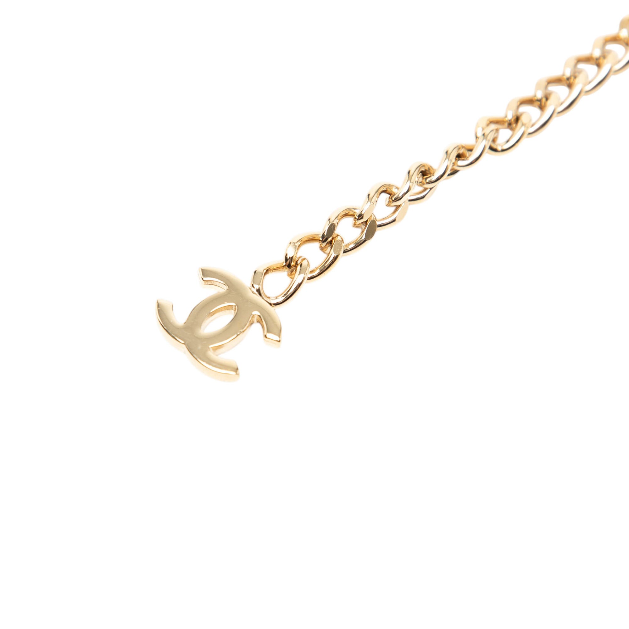 Gold Plated Strass Coco Plaque Double Chain Belt - Image 2