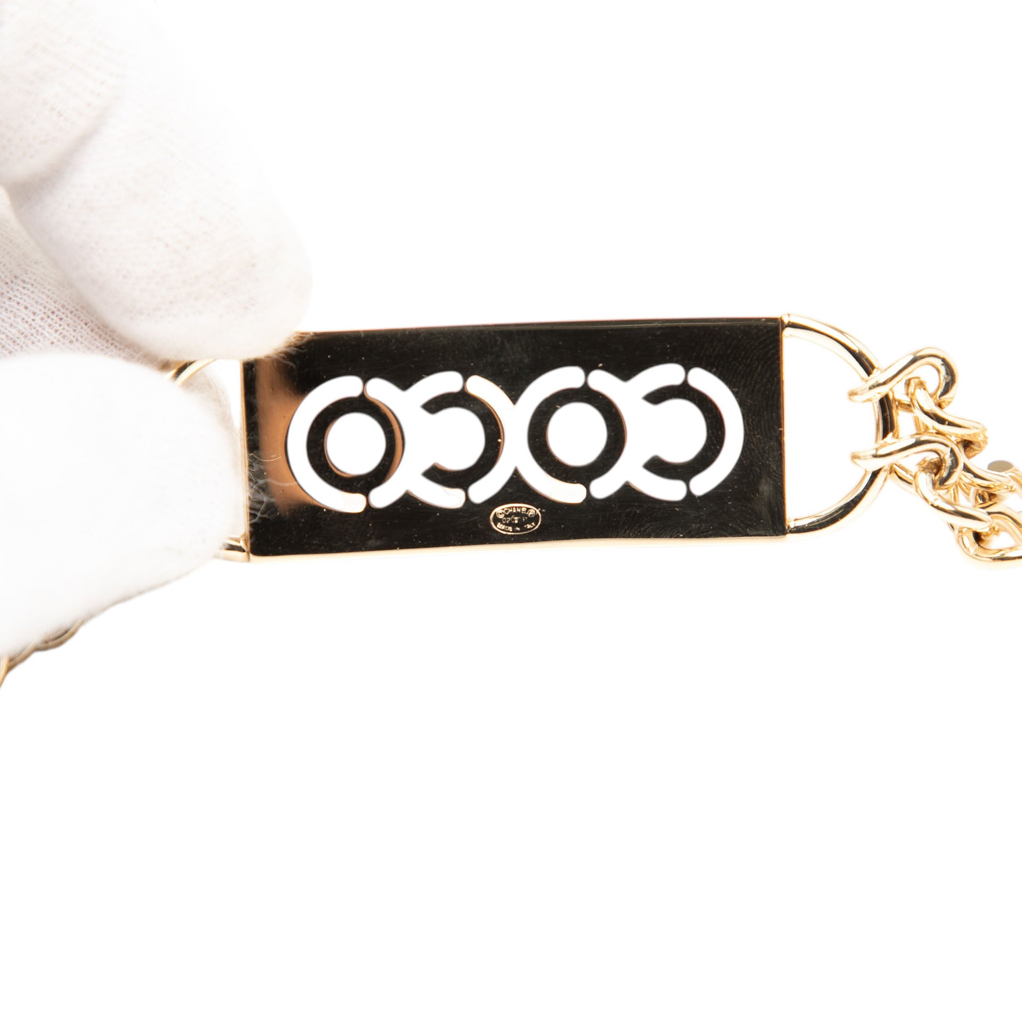 Gold Plated Strass Coco Plaque Double Chain Belt - Image 3