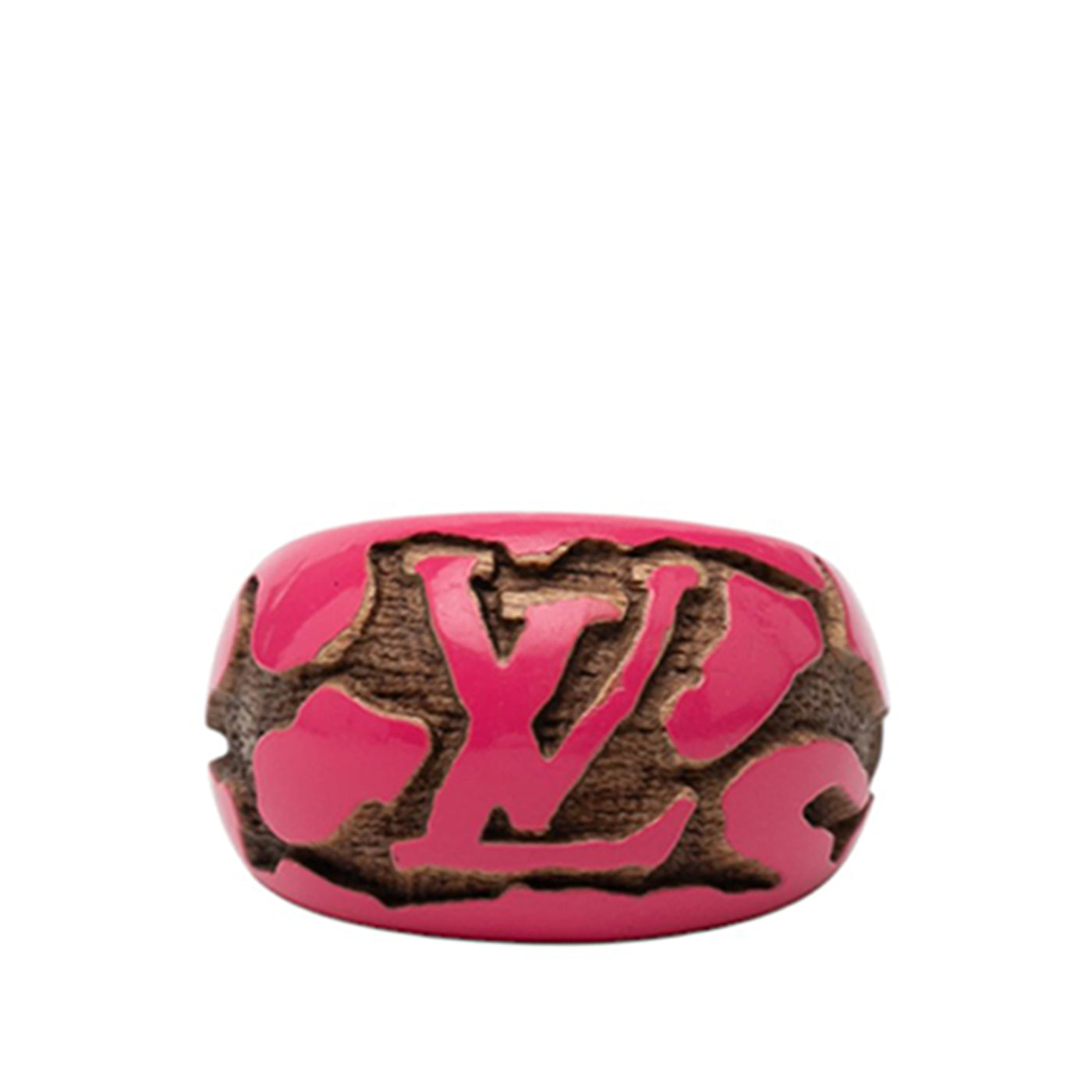 Lacquered Wood Leomonogram Ring S - Image 1