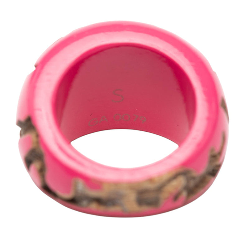 Lacquered Wood Leomonogram Ring S - Image 5