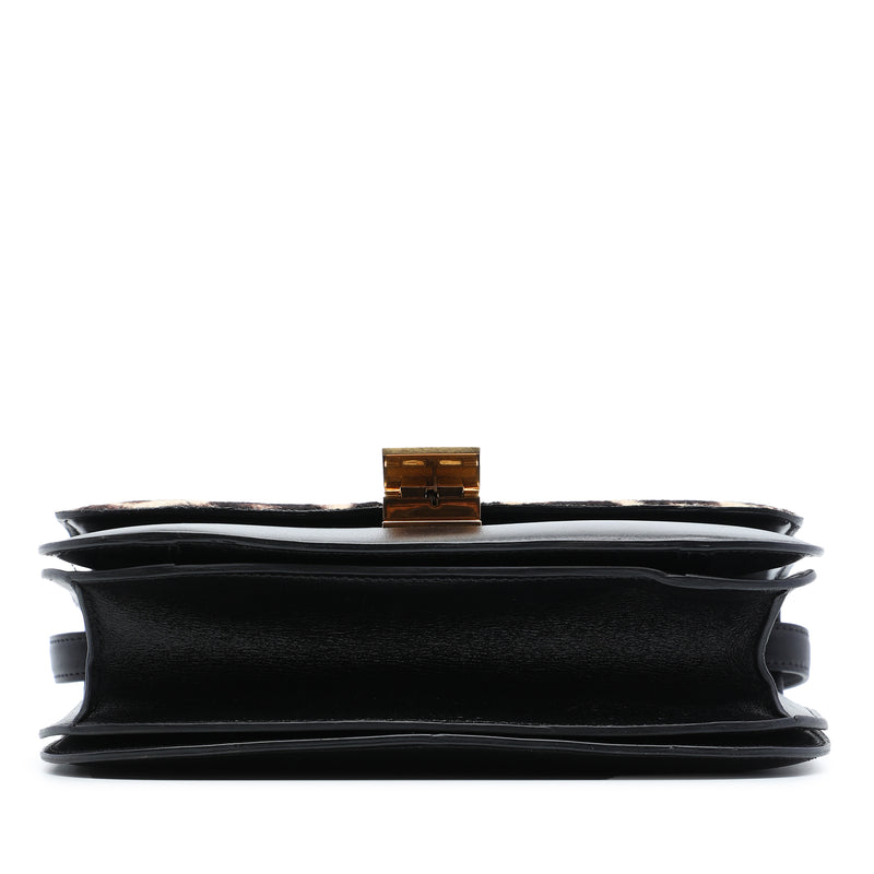 Medium Calfskin and Leopard Print Pony Hair Classic Box - Image 3