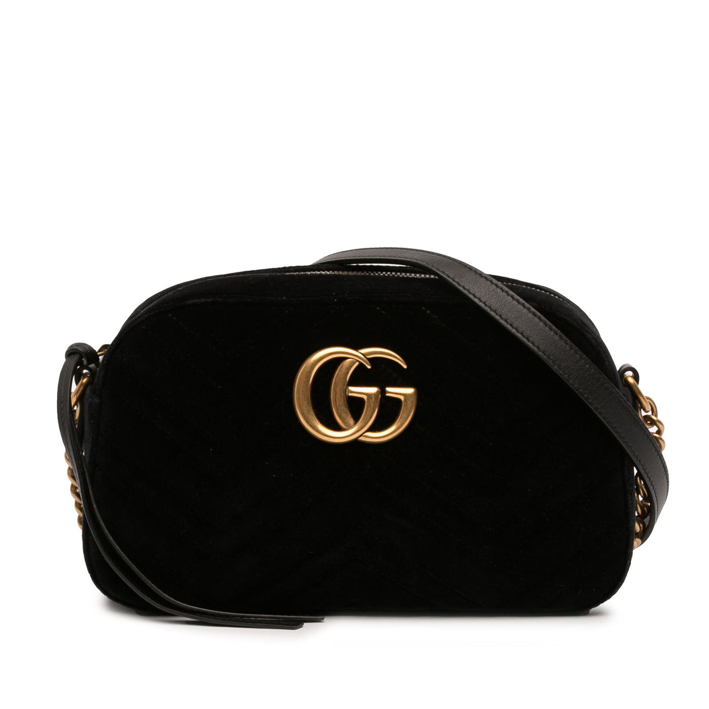 Small GG Marmont Matelasse Velvet Crossbody - Image 1