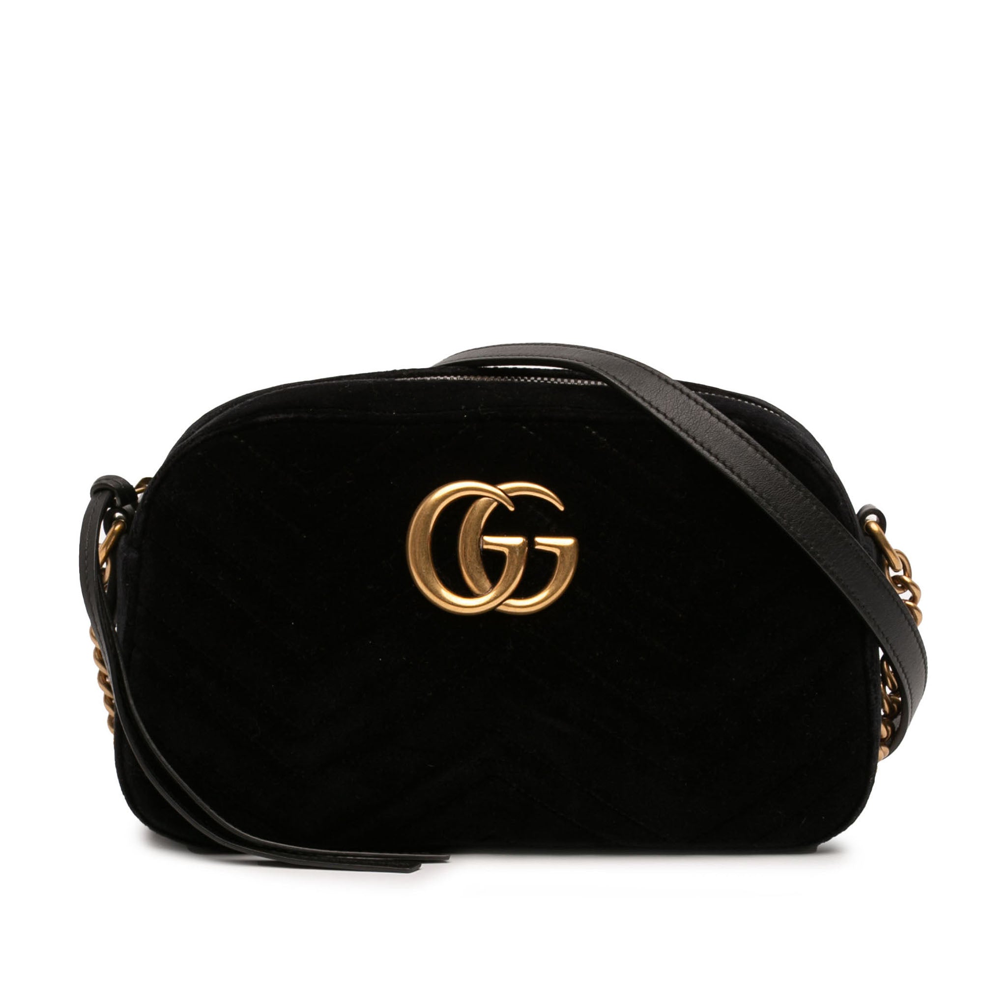 Small GG Marmont Matelasse Velvet Crossbody - Image 1