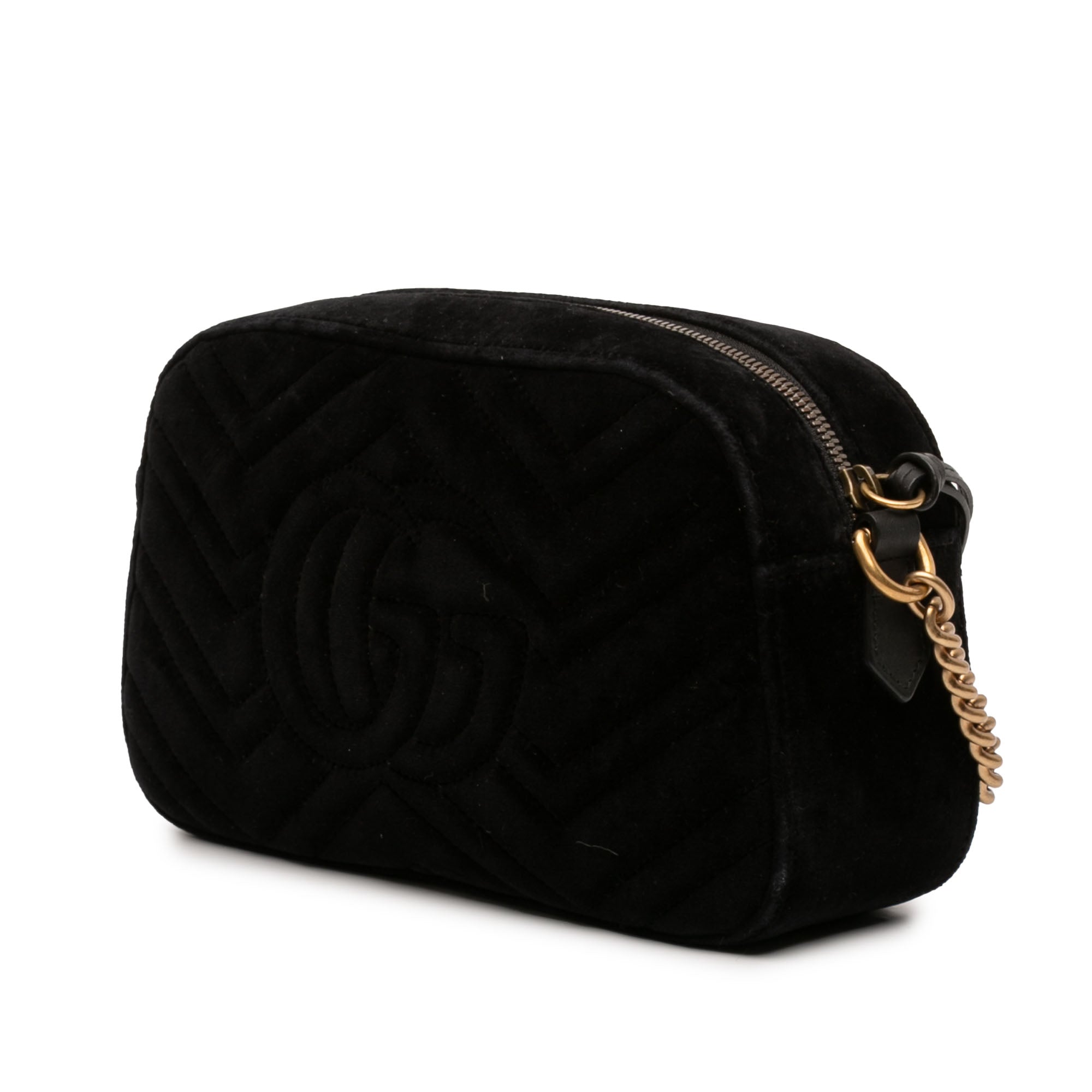 Small GG Marmont Matelasse Velvet Crossbody - Image 2