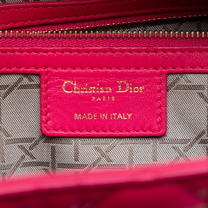 Large Lambskin Cannage Lady Dior - Image 5
