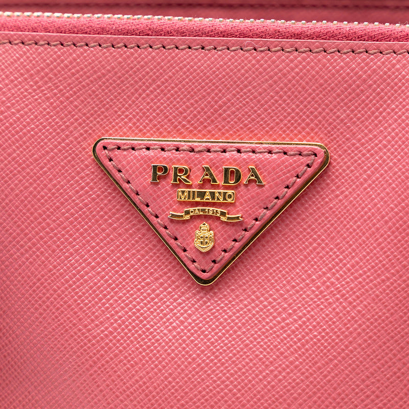 Medium Saffiano Lux Galleria Double Zip Satchel - Image 5