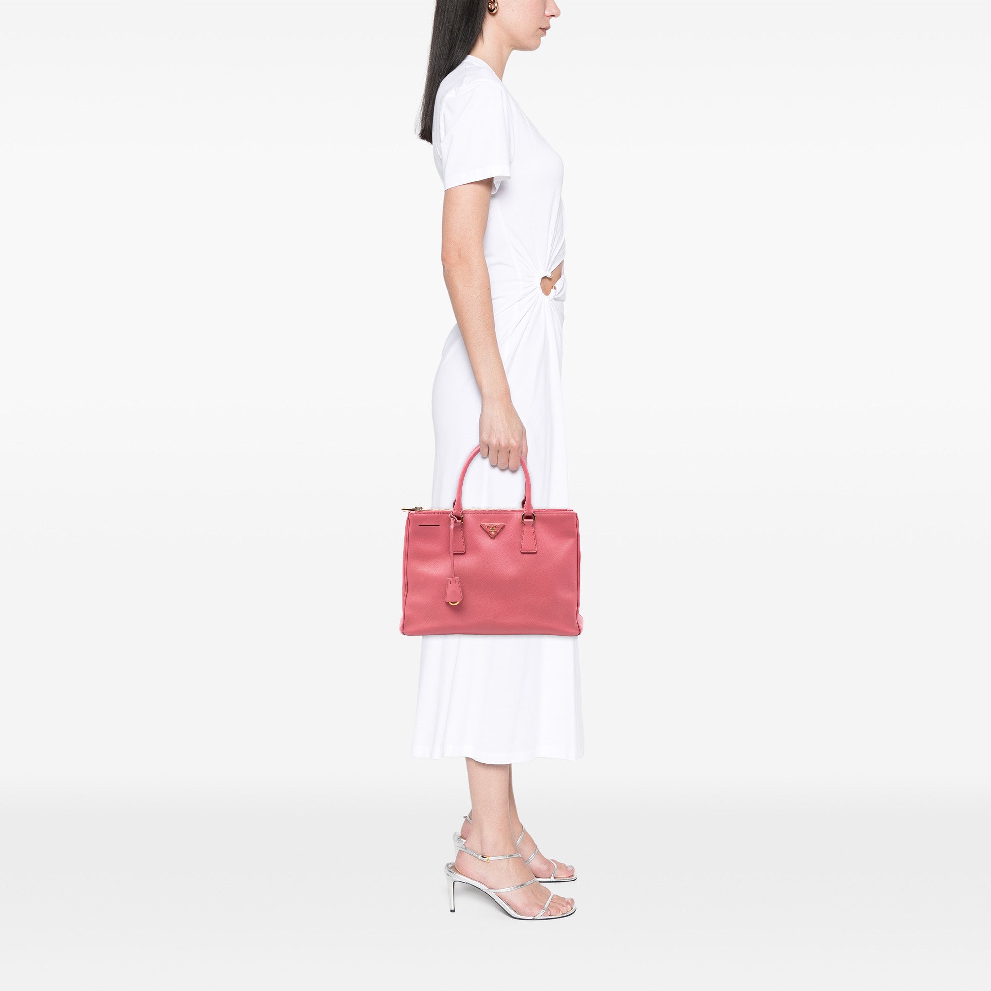 Medium Saffiano Lux Galleria Double Zip Satchel - Image 6