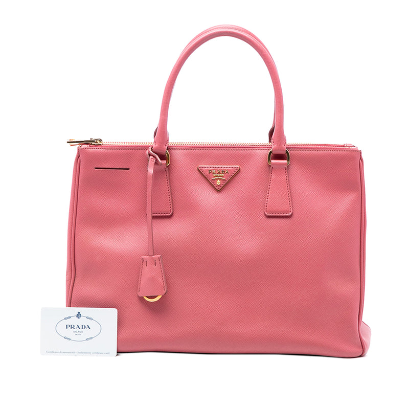 Medium Saffiano Lux Galleria Double Zip Satchel - Image 7