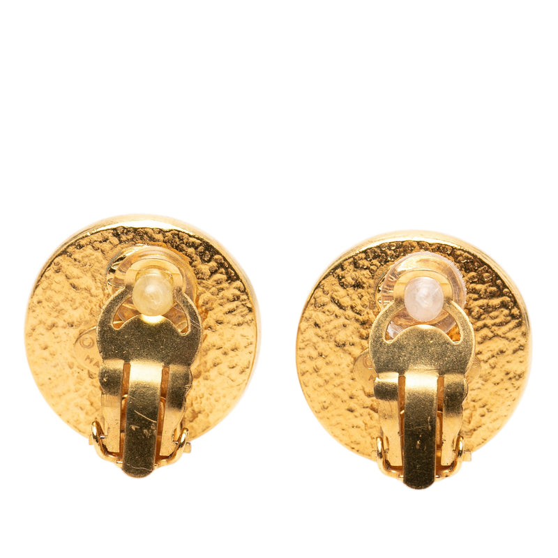 CC Gold Plated Faux Pearl Clip on Earrings - Image 2