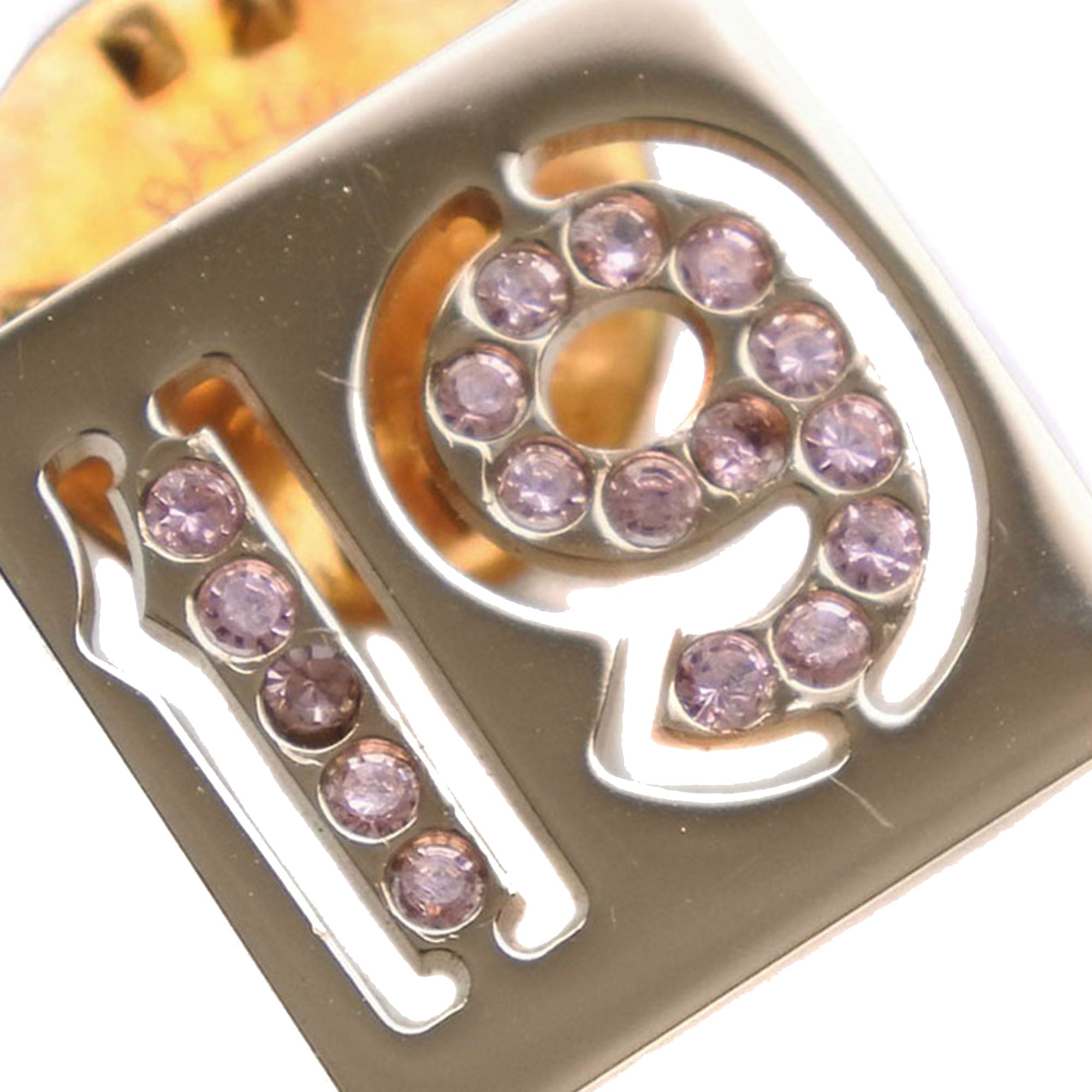 Gold Plated Rhinestone No 19 Pin Badge Brooch - Image 5