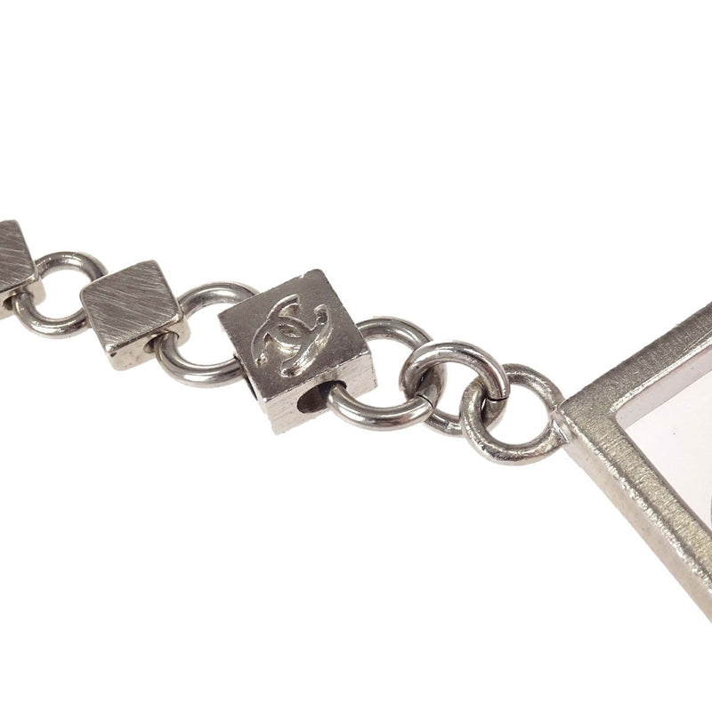 Chanel Logo Charm Chain Belt Metal Silver Silver_plated