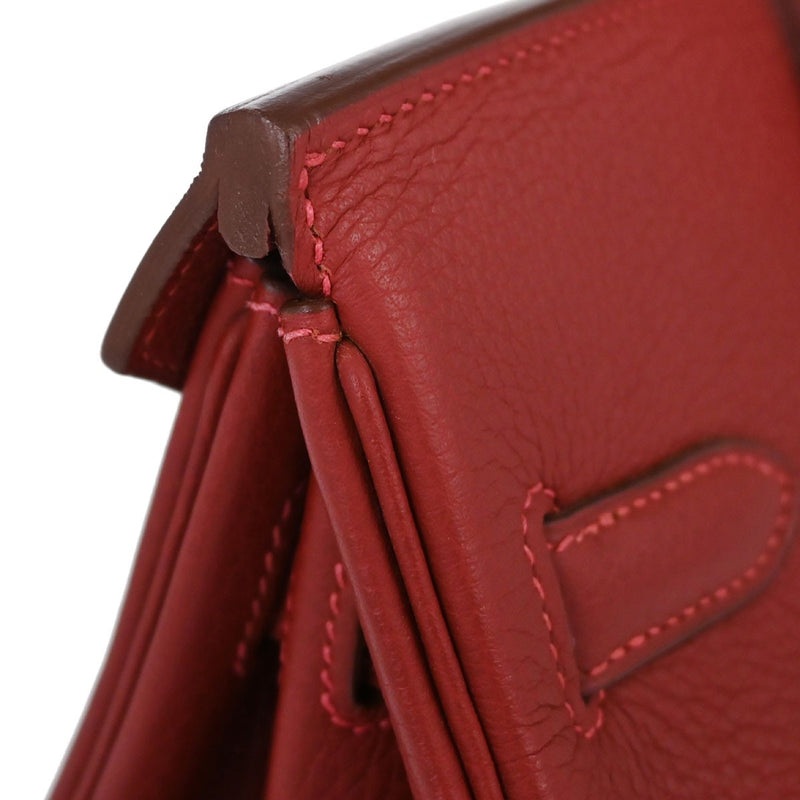 Hermes Birkin Red Togo With Palladium Hardware Leather Bag